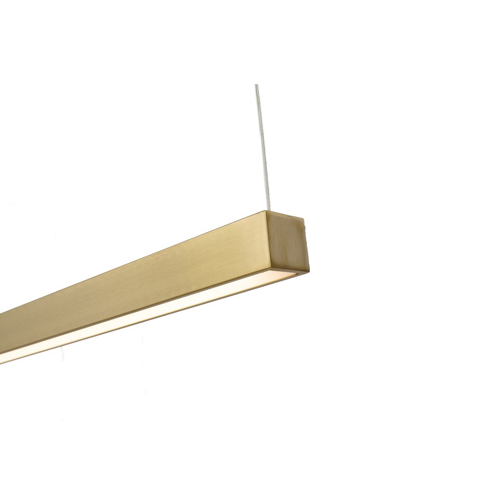 1-Light Brass LED Chandelier With A White Acrylic Diffuser. Picture 2