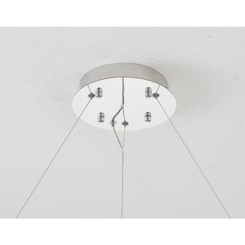 1-Light Chrome Steel LED Chandelier With Crystals. Picture 5