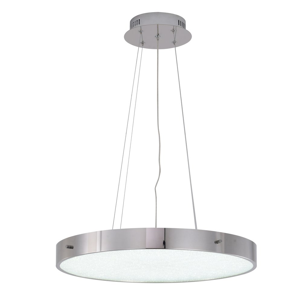 1-Light Chrome LED Chandelier With A Clear Acrylic Beaded Diffuser. Picture 2
