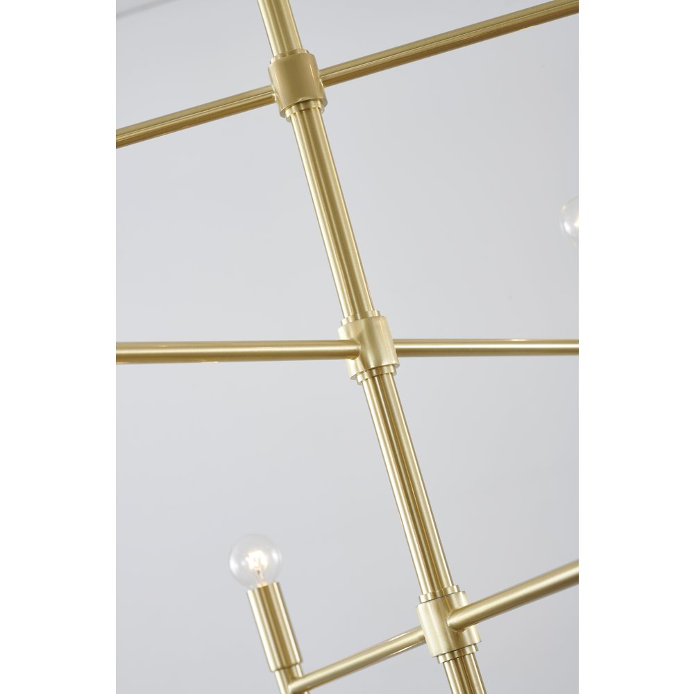 6-Light 3-Tier Chandelier In a Satin Gold Finish. Picture 2