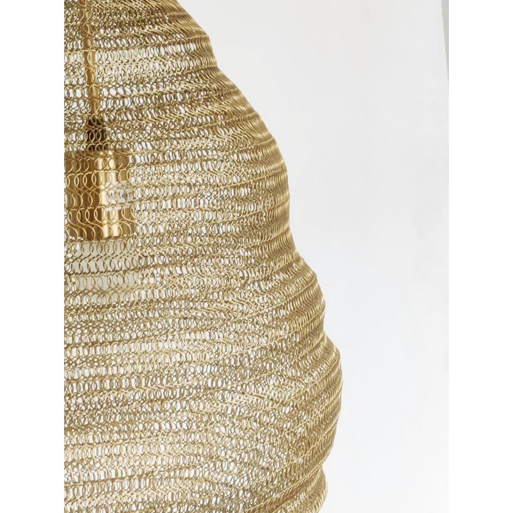 1-Light Gold Pendant With A Chain Basket Shade. Picture 2