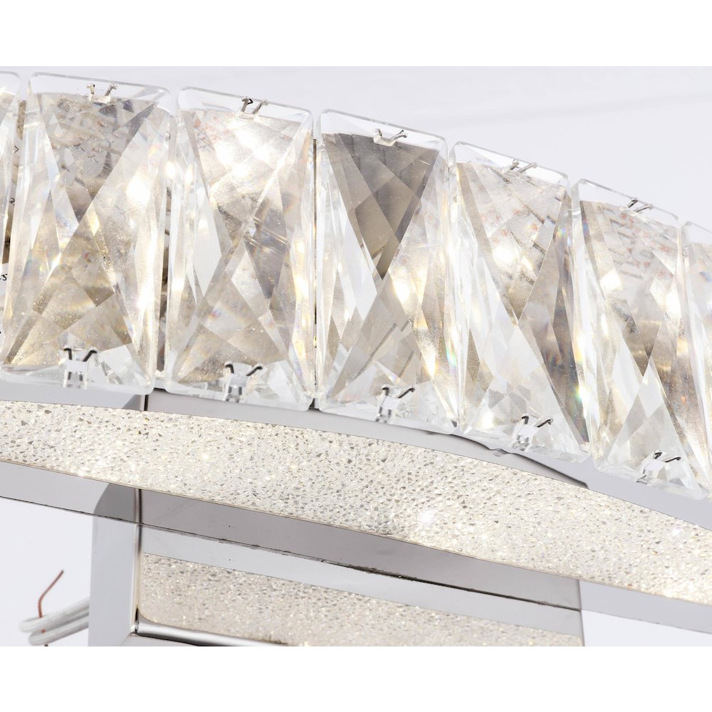 1-Light Chrome LED Wall Sconce With Clear Crystal Accents. Picture 3