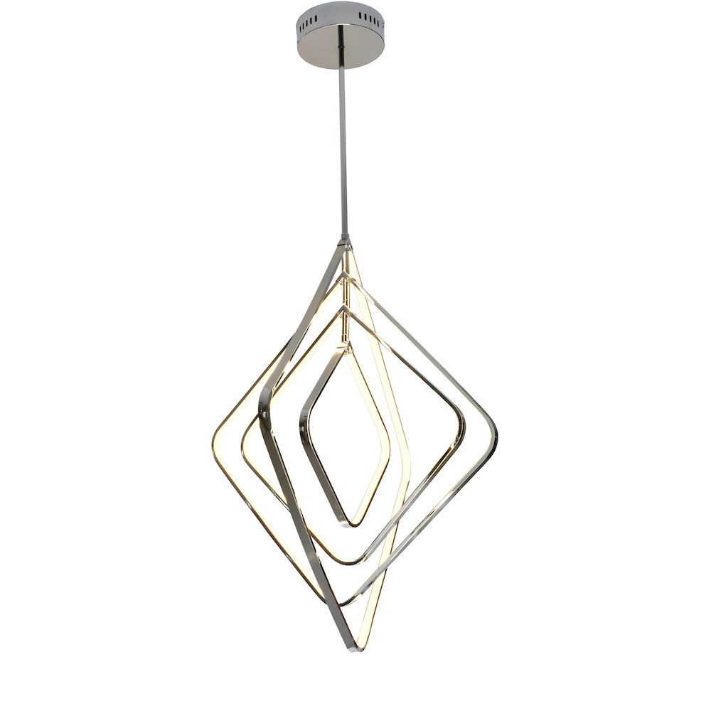 4-Light Chrome LED Chandelier With Acrylic Diffusers. Picture 1