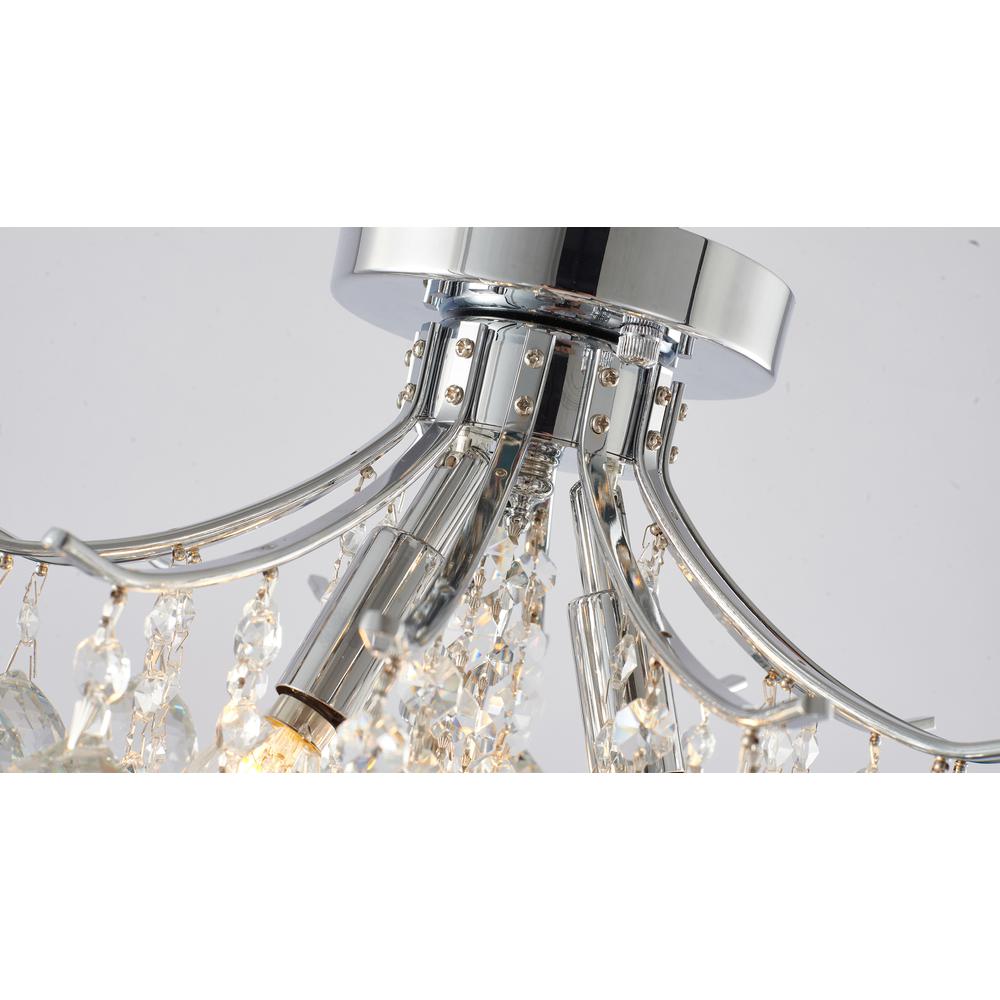 Semi Flush Mount Chrome Metal & Crystal. Picture 3