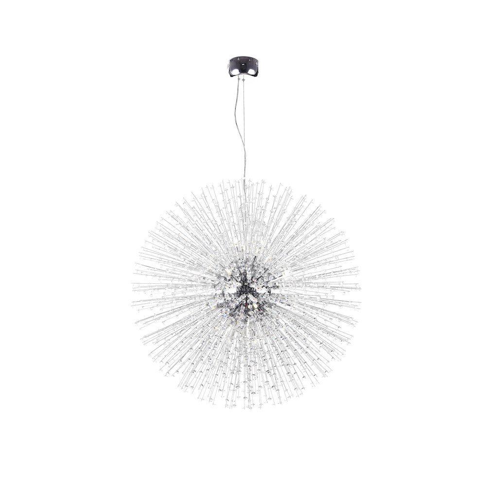 22-Light Chrome Chandelier With Clear Crystals. Picture 1