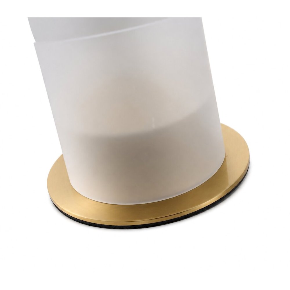 1-Light White Frosted Glass Table Lamp With A Clear Glass Shade. Picture 4