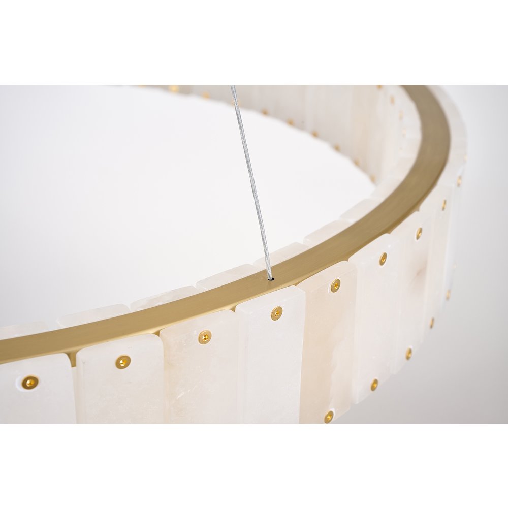 1-Light Brass LED Pendant With Natural Alabaster Accents. Picture 5
