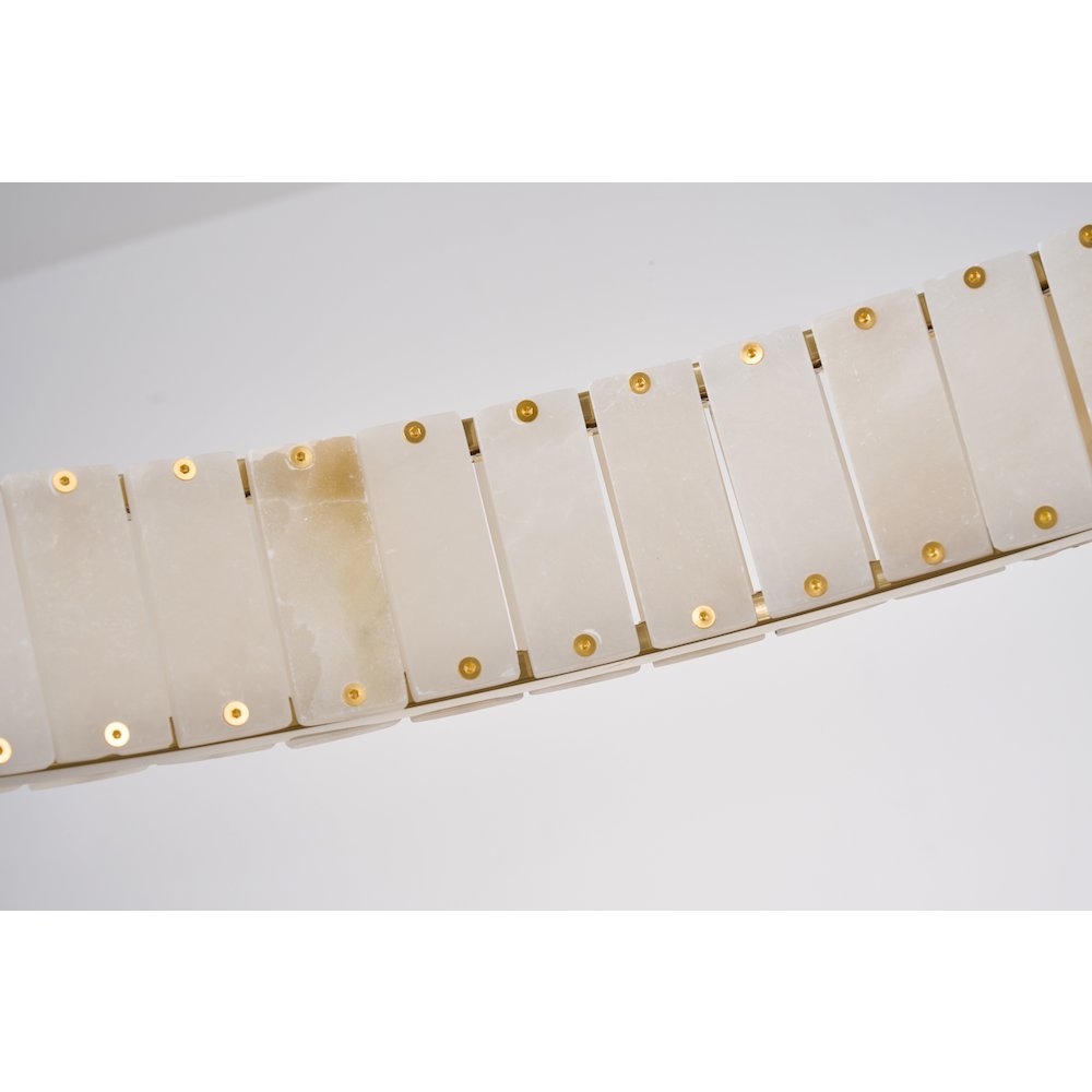 1-Light Brass LED Pendant With Natural Alabaster Accents. Picture 9