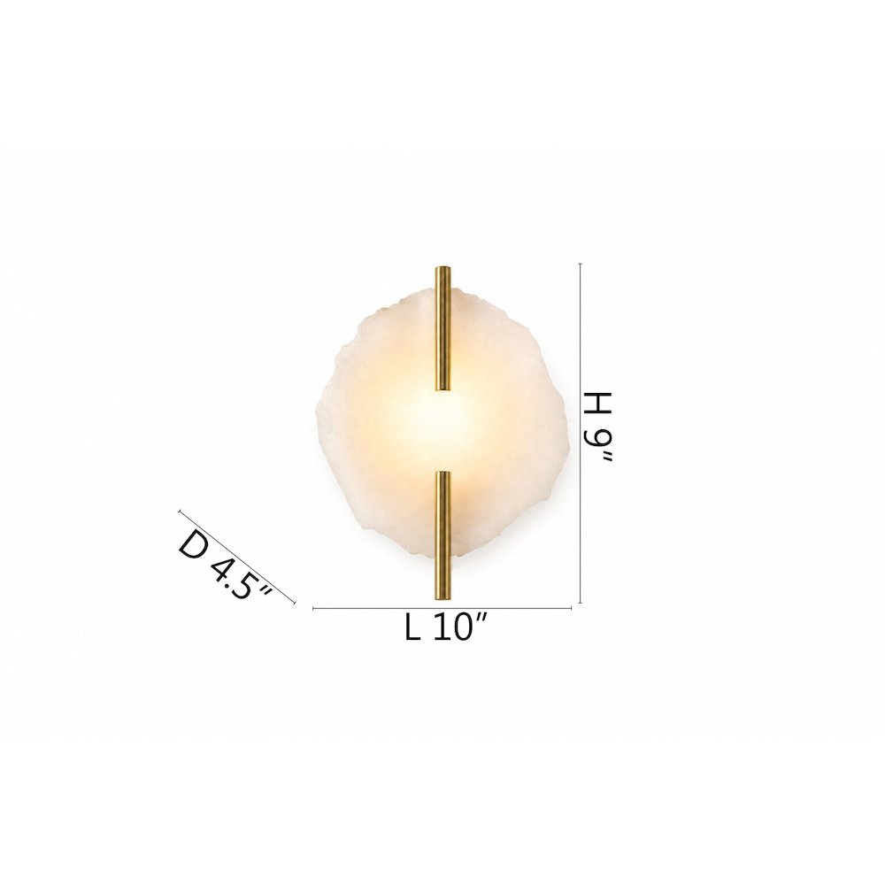 1-Light Brass Wall Sconce With A Natural Alabaster Accent. Picture 3