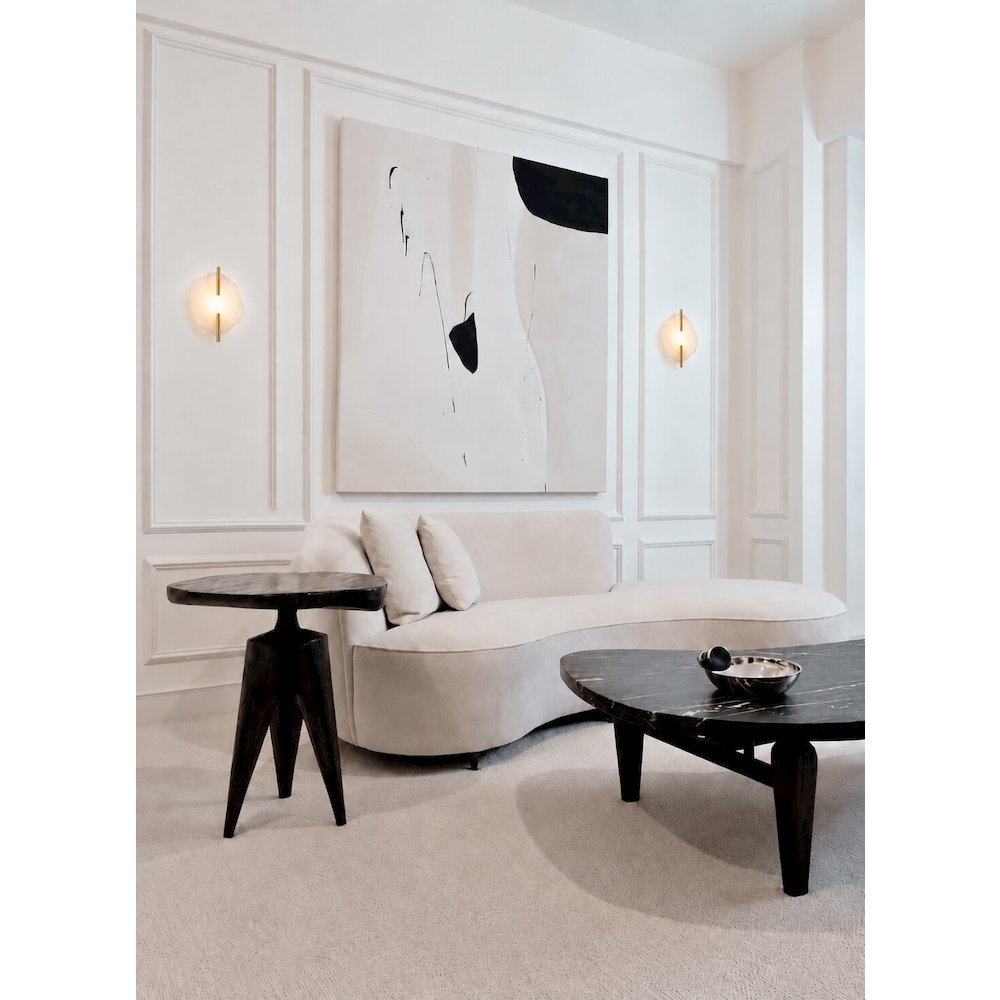 1-Light Brass Wall Sconce With A Natural Alabaster Accent. Picture 2