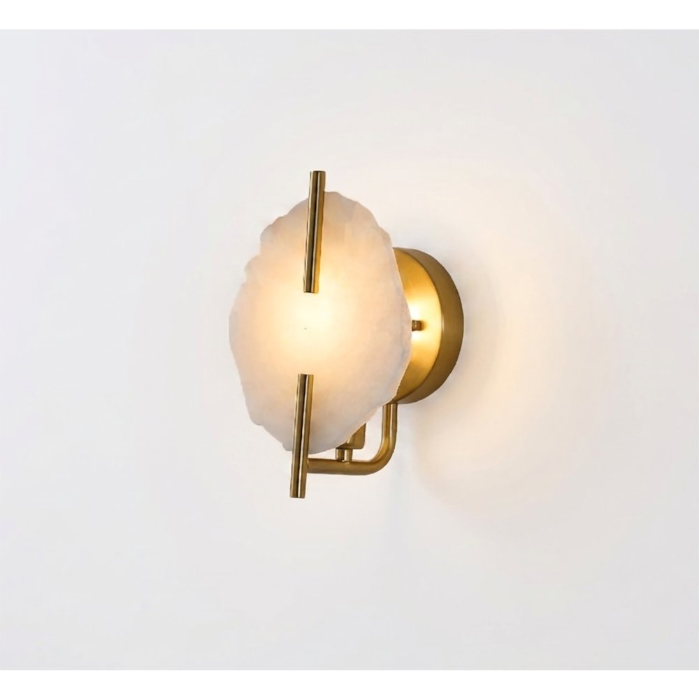 1-Light Brass Wall Sconce With A Natural Alabaster Accent. Picture 4
