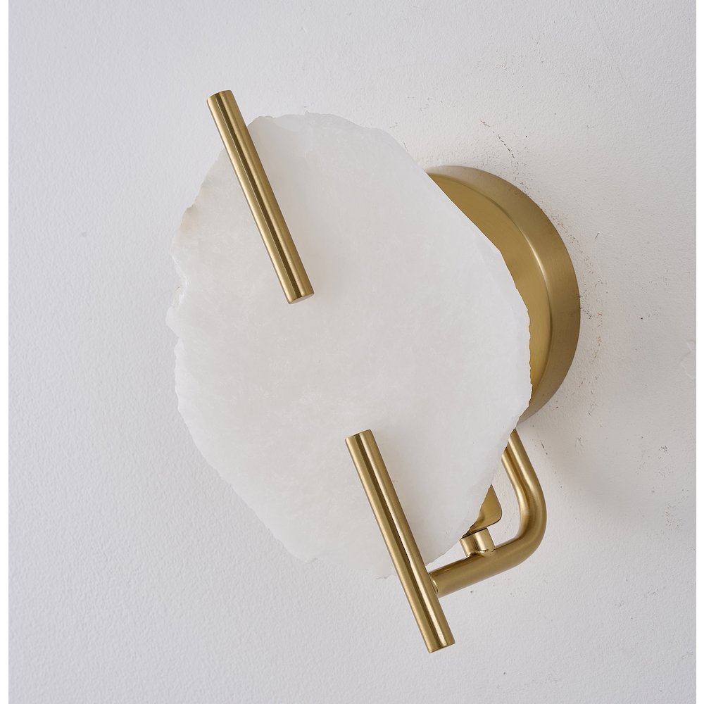 1-Light Brass Wall Sconce With A Natural Alabaster Accent. Picture 8