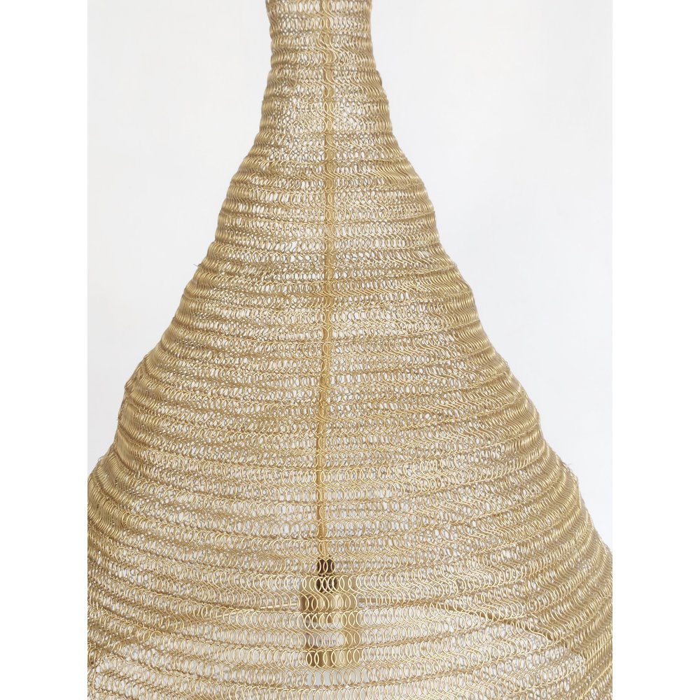 1-Light Gold Pendant With A Chain Basket Shade. Picture 5