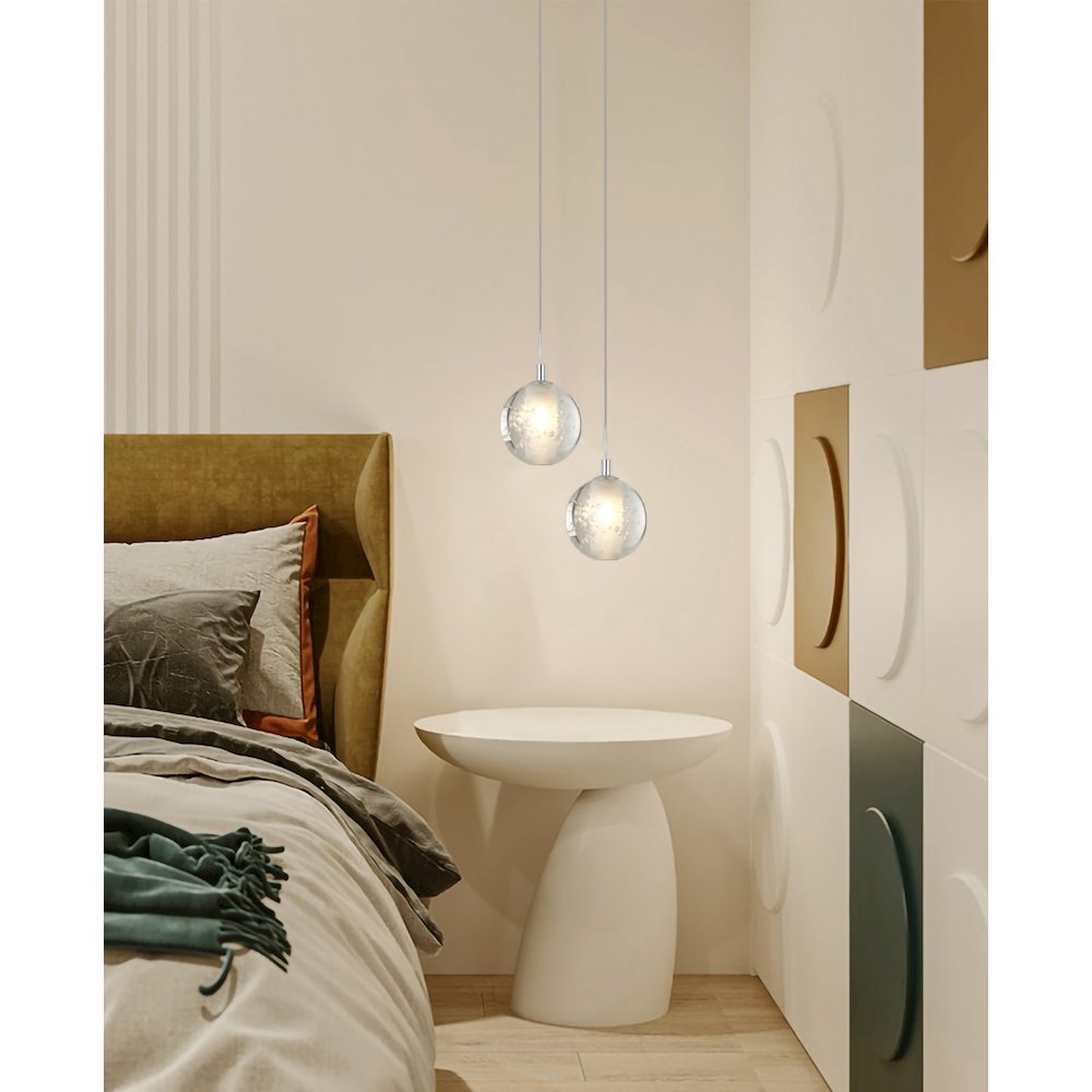 1-Light Chrome Single Pendant With A Clear Crystal Shade. Picture 3
