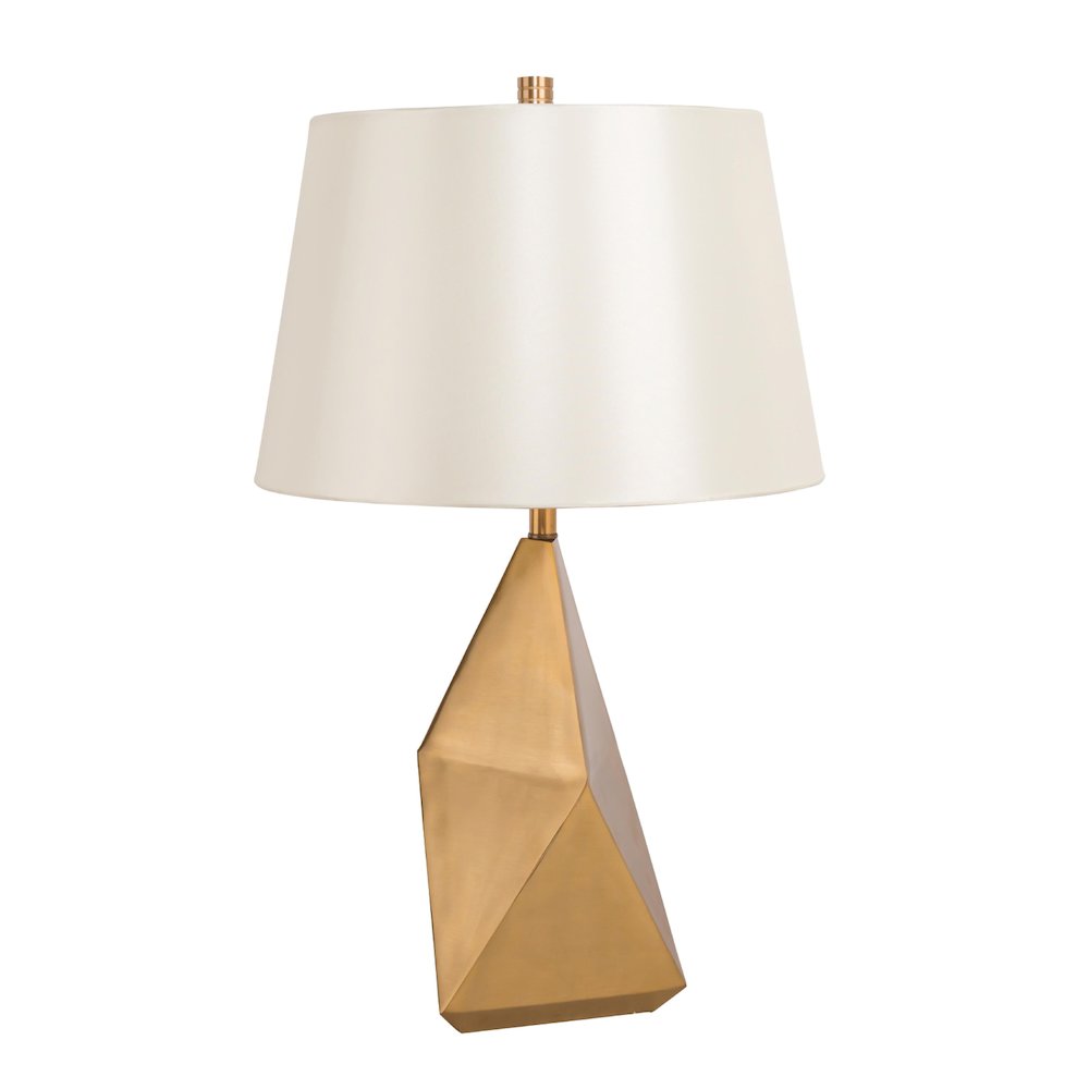 1-Light Gold Metal Table Lamp With A Drum Shade. Picture 1