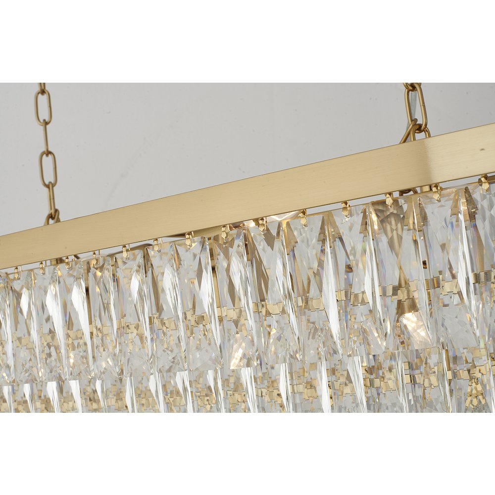 17-Light Gold Chandelier With Clear Crystals. Picture 4