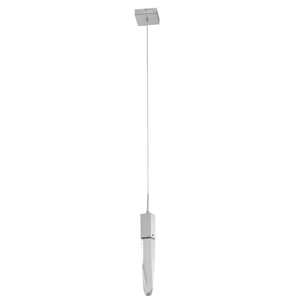 Single Pendant Lighting Chrome Metal & Crystal. Picture 2