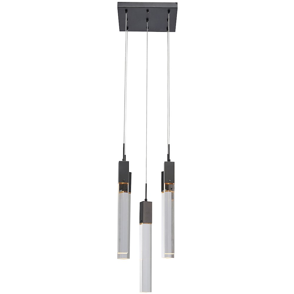 5-Light Matte Black Chandelier With A Clear Crystal. Picture 3