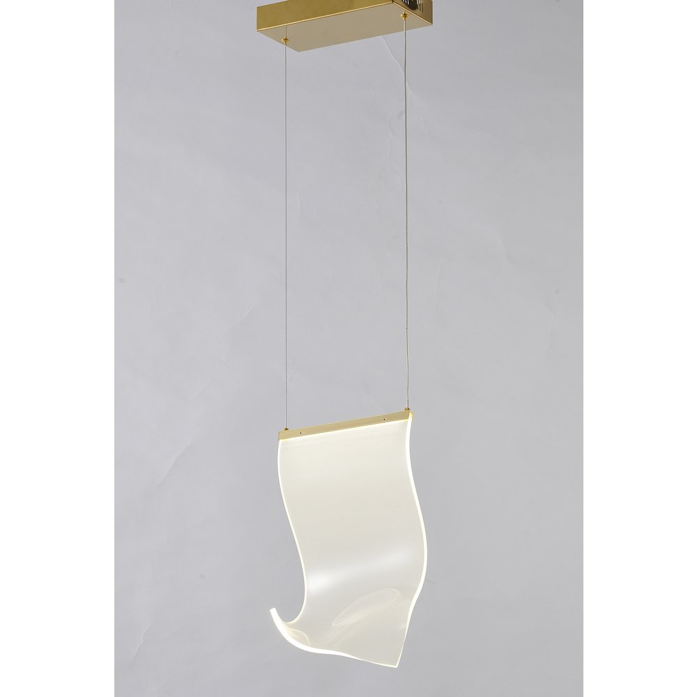 1-Light Gold LED Pendant With An Acrylic Sheet. Picture 2
