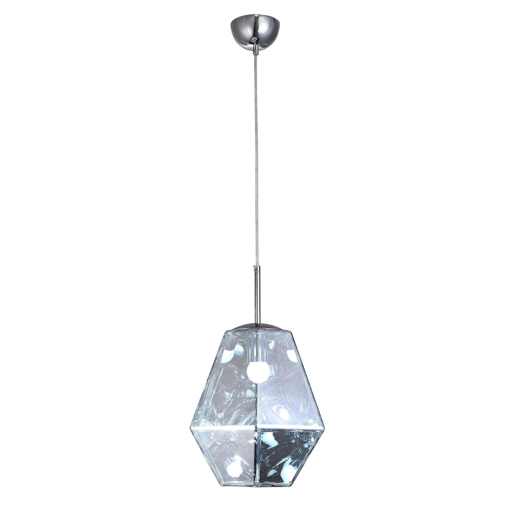 1-Light Chrome Pendant With A Smoke Acrylic Shade. Picture 1