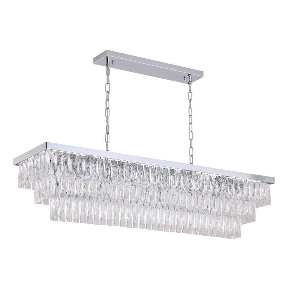 16-Light Chrome Metal Chandelier With Clear Crystal. Picture 2