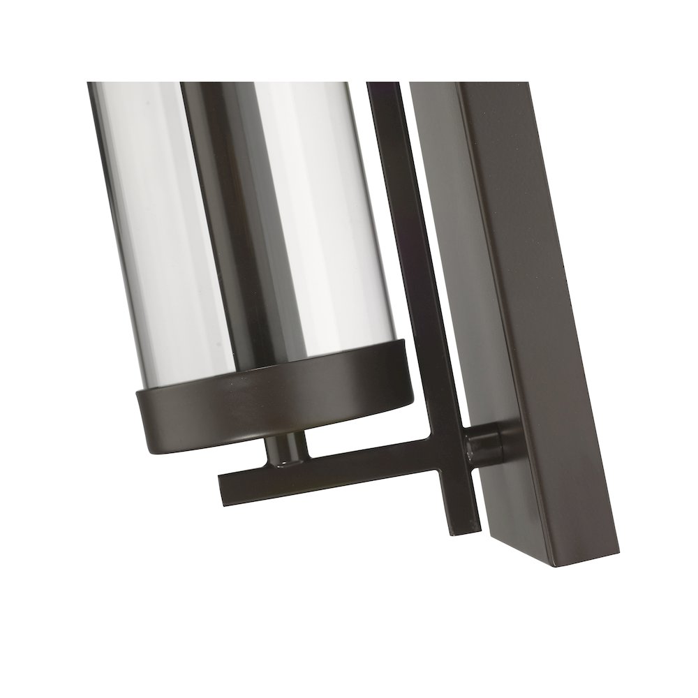 1-Light Dark Brown Wall Sconce With A Clear Glass Shade. Picture 3