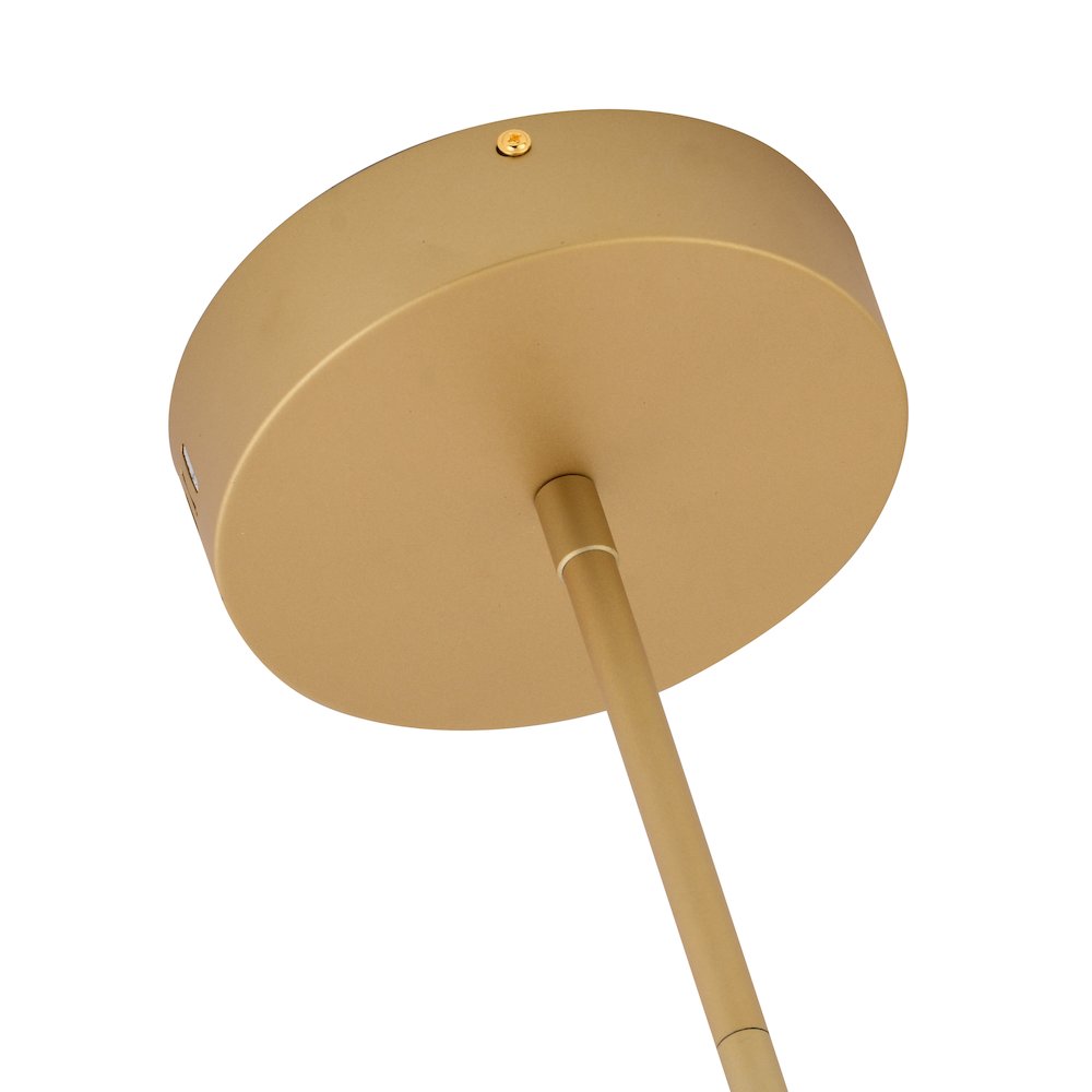 6-Light Gold Metal LED Chandelier With Silicone Diffusers. Picture 5