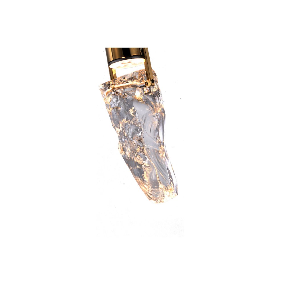 1-Light Gold LED Single Pendant With A Clear Glass Shade. Picture 4