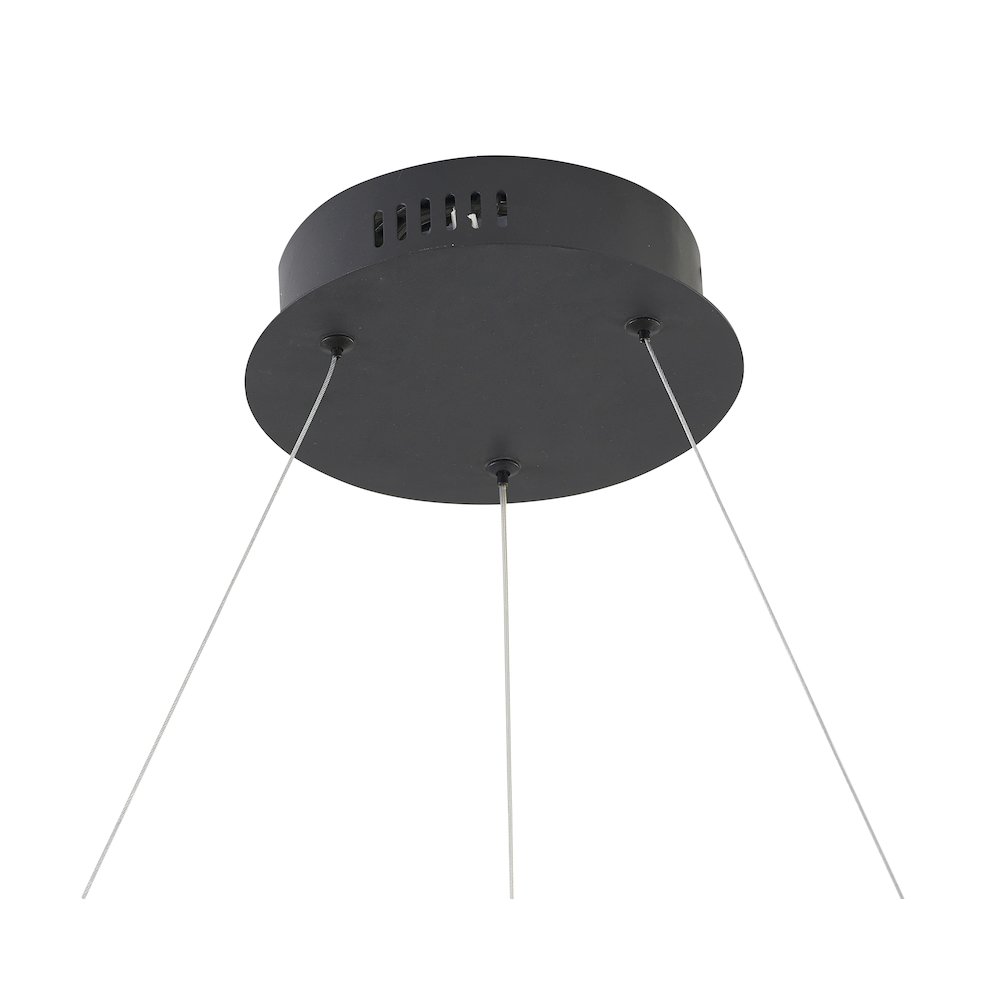 4-Light Matte Black Aluminum LED Chandelier With Acrylic Diffusers. Picture 5