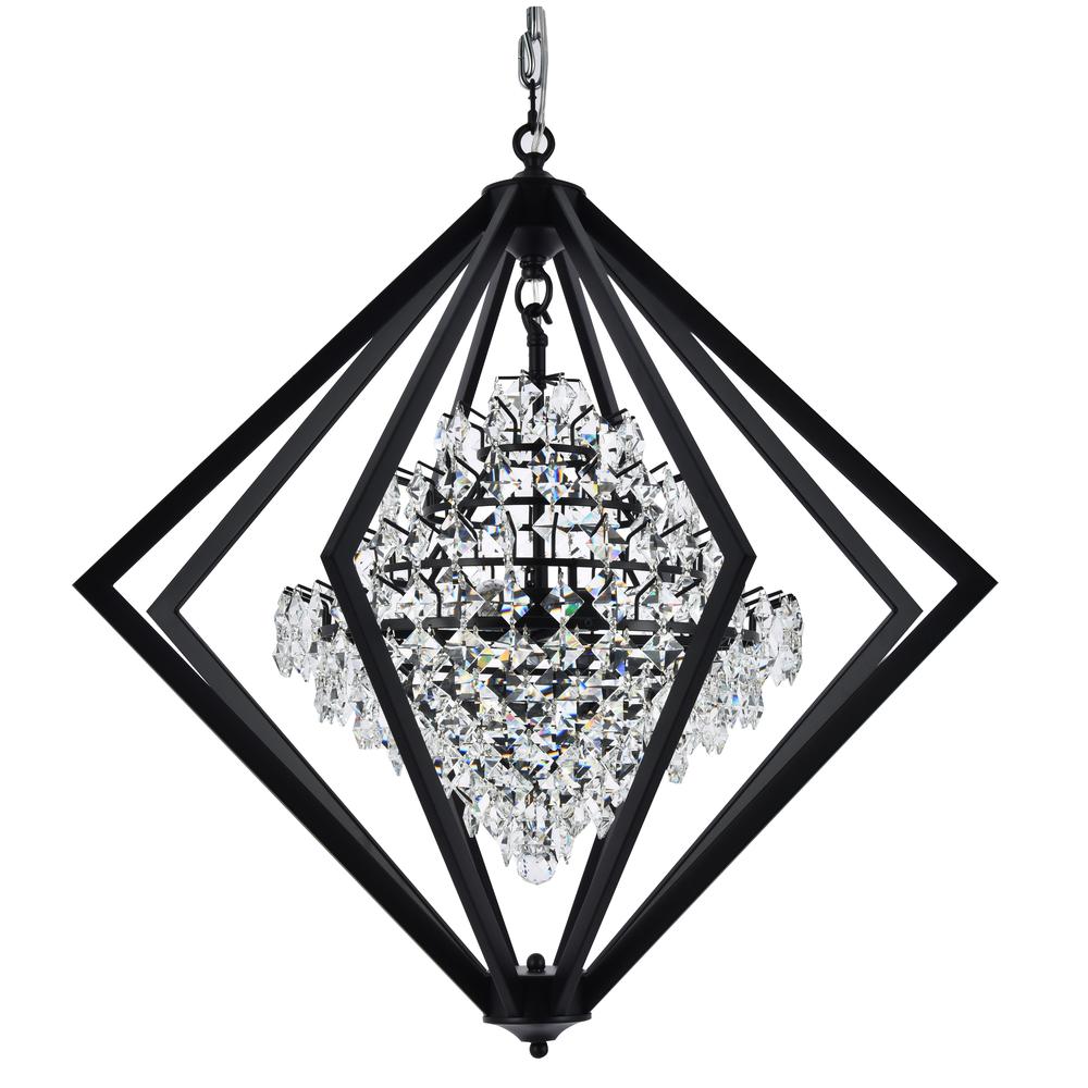 Chandelier Black Metal & Crystal. Picture 2
