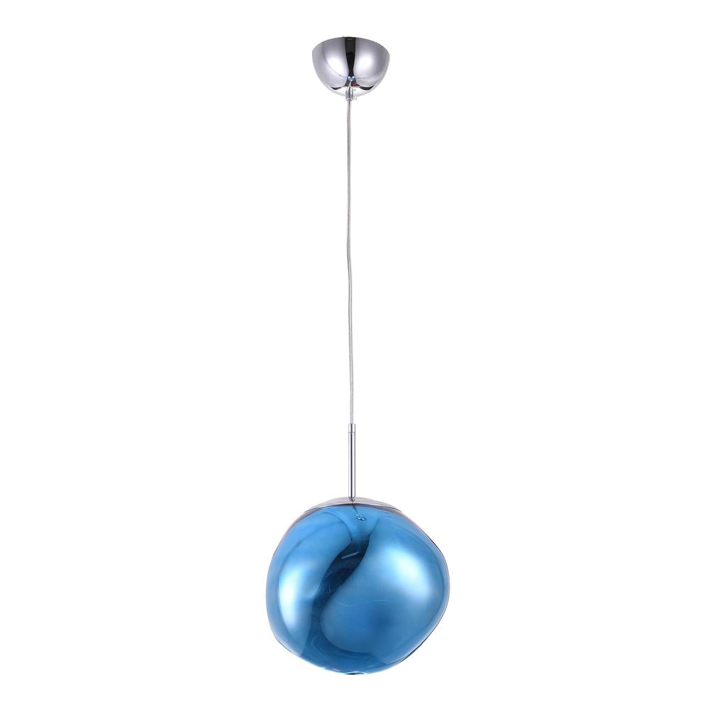 Single Pendant Lighting Blue Metal & Acrylic. Picture 2