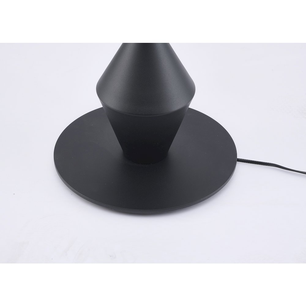 1-Light Black Iron Floor Lamp With A White Acrylic Shade. Picture 6