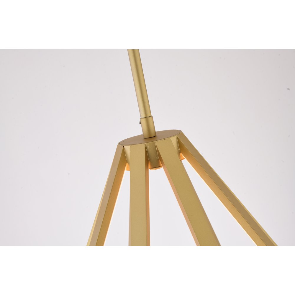 8-Light Gold Metal LED Chandelier With Silicone Diffusers. Picture 4