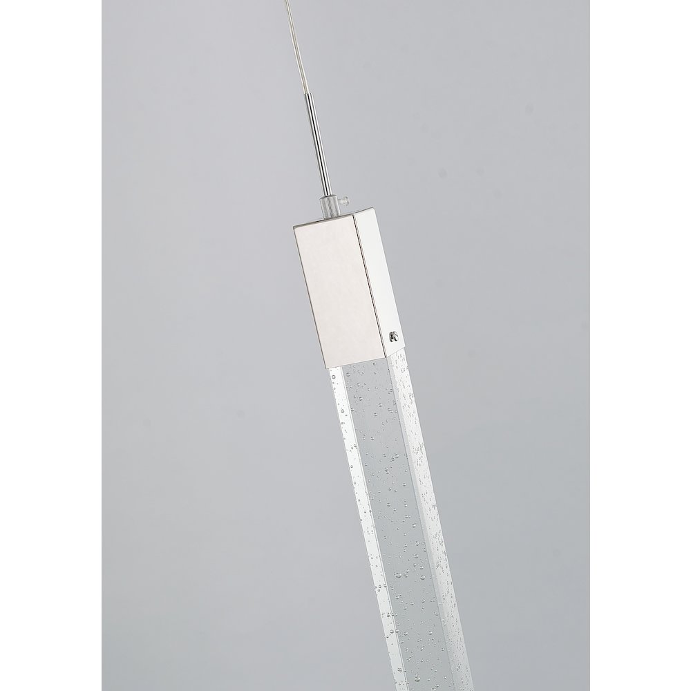 1-Light Chrome Single Pendant With A Clear Bubble Crystal. Picture 4