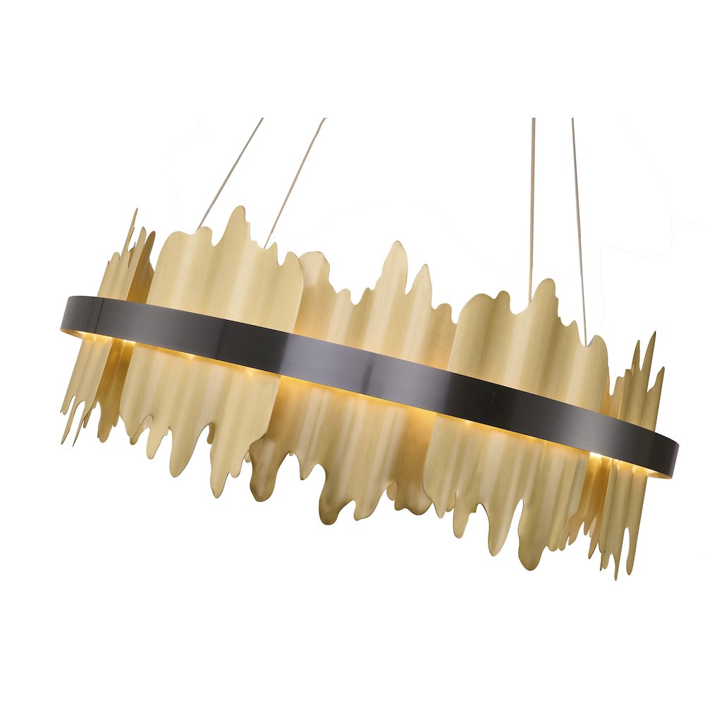 1-Light Black Stainless Steel LED Chandelier With Brass Copper. Picture 3