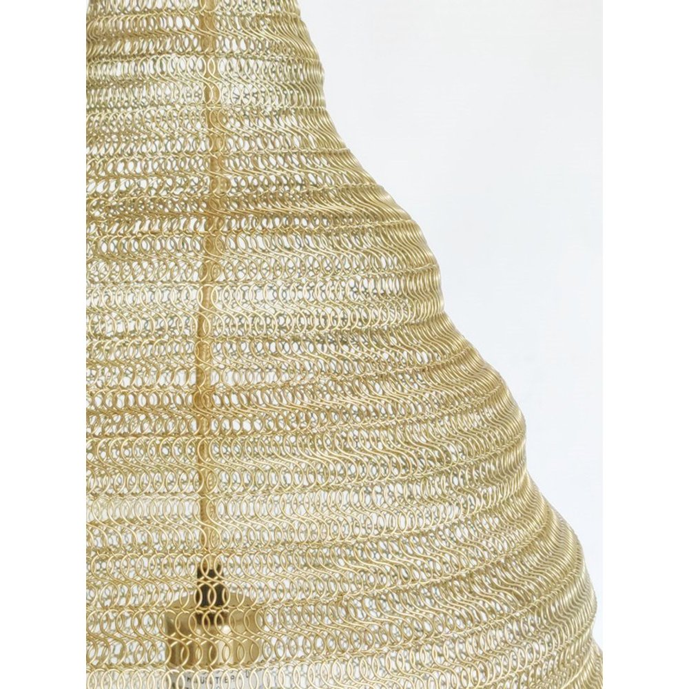 1-Light Gold Pendant With A Chain Basket Shade. Picture 5