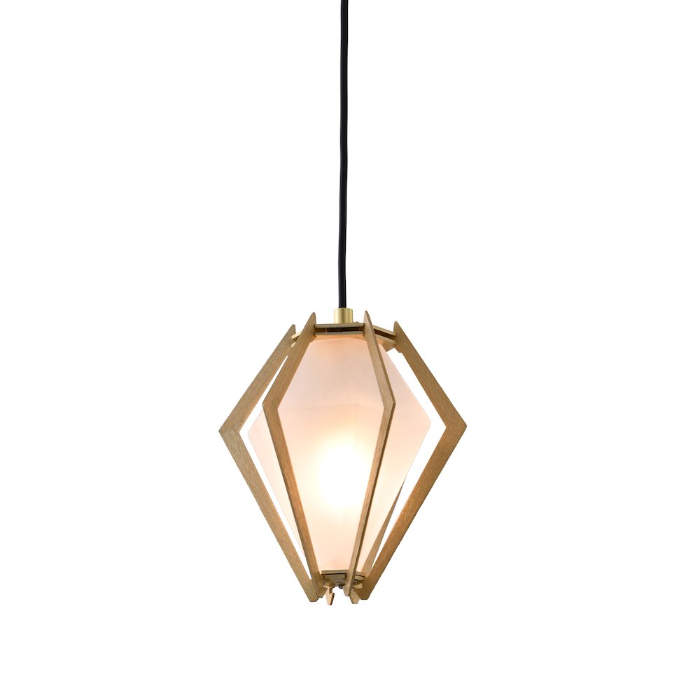 1-Light Gold Aluminum Single Pendant With Frosted Glass. Picture 3