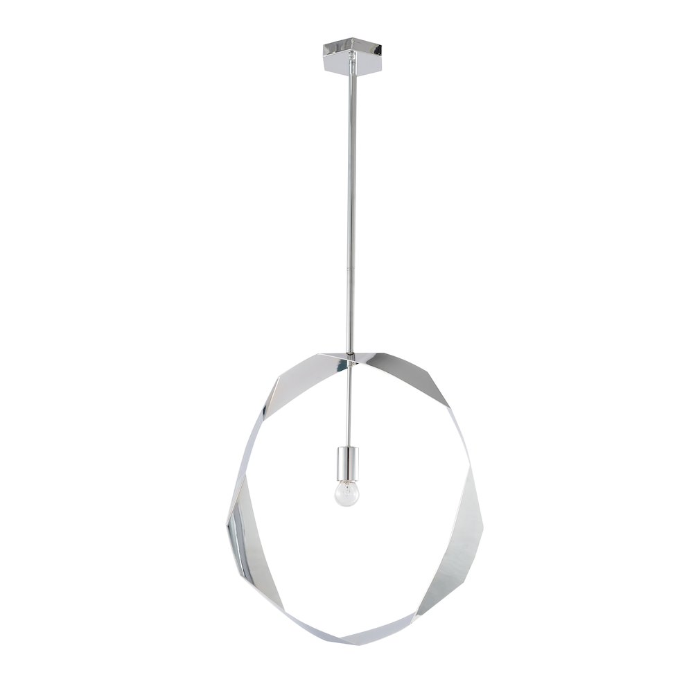 1-Light Chrome Twisted Ring Pendant. Picture 2