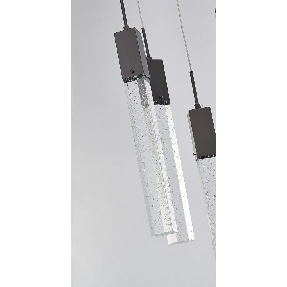 Chandelier Matte Black Metal & Crystal. Picture 4