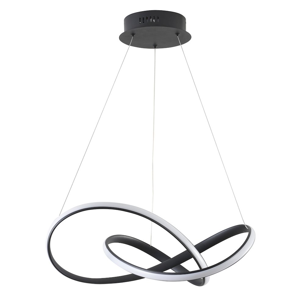 4-Light Matte Black Aluminum LED Chandelier With Acrylic Diffusers. Picture 2