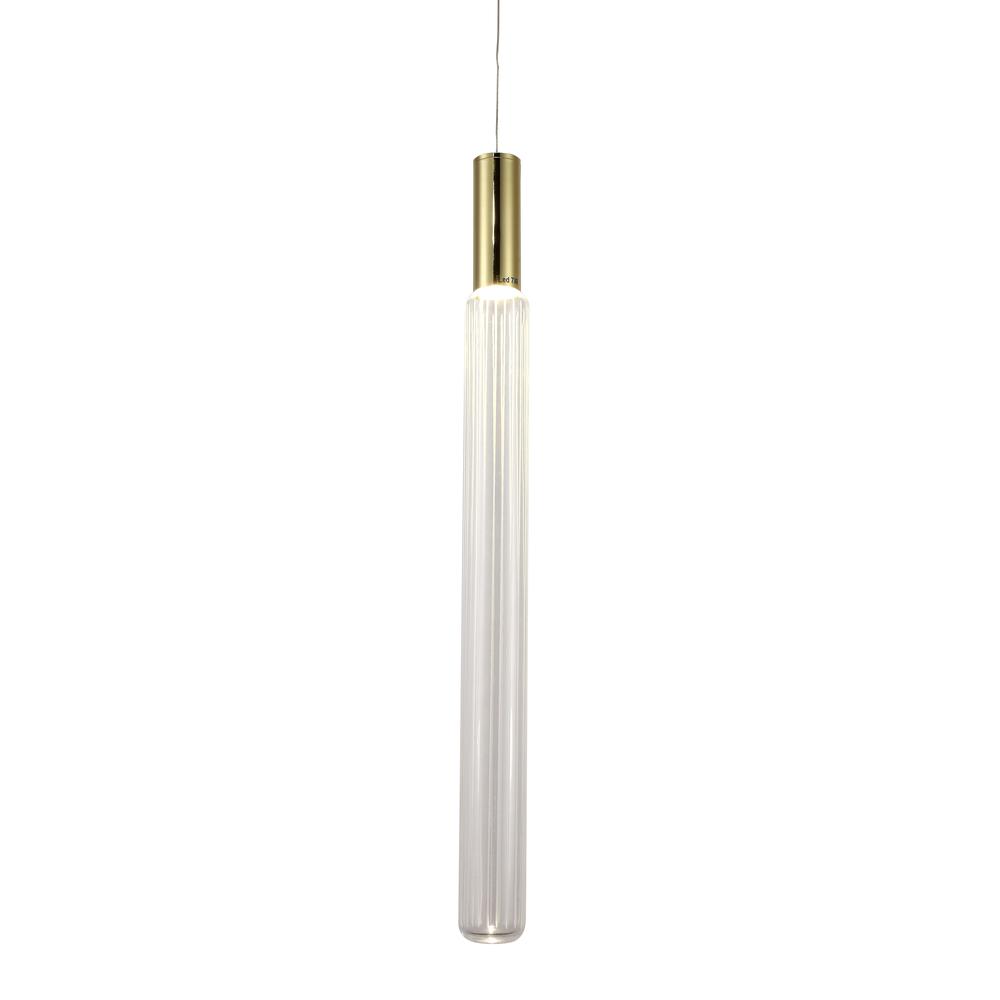 LED Pendant Gold Metal & Glass. Picture 1