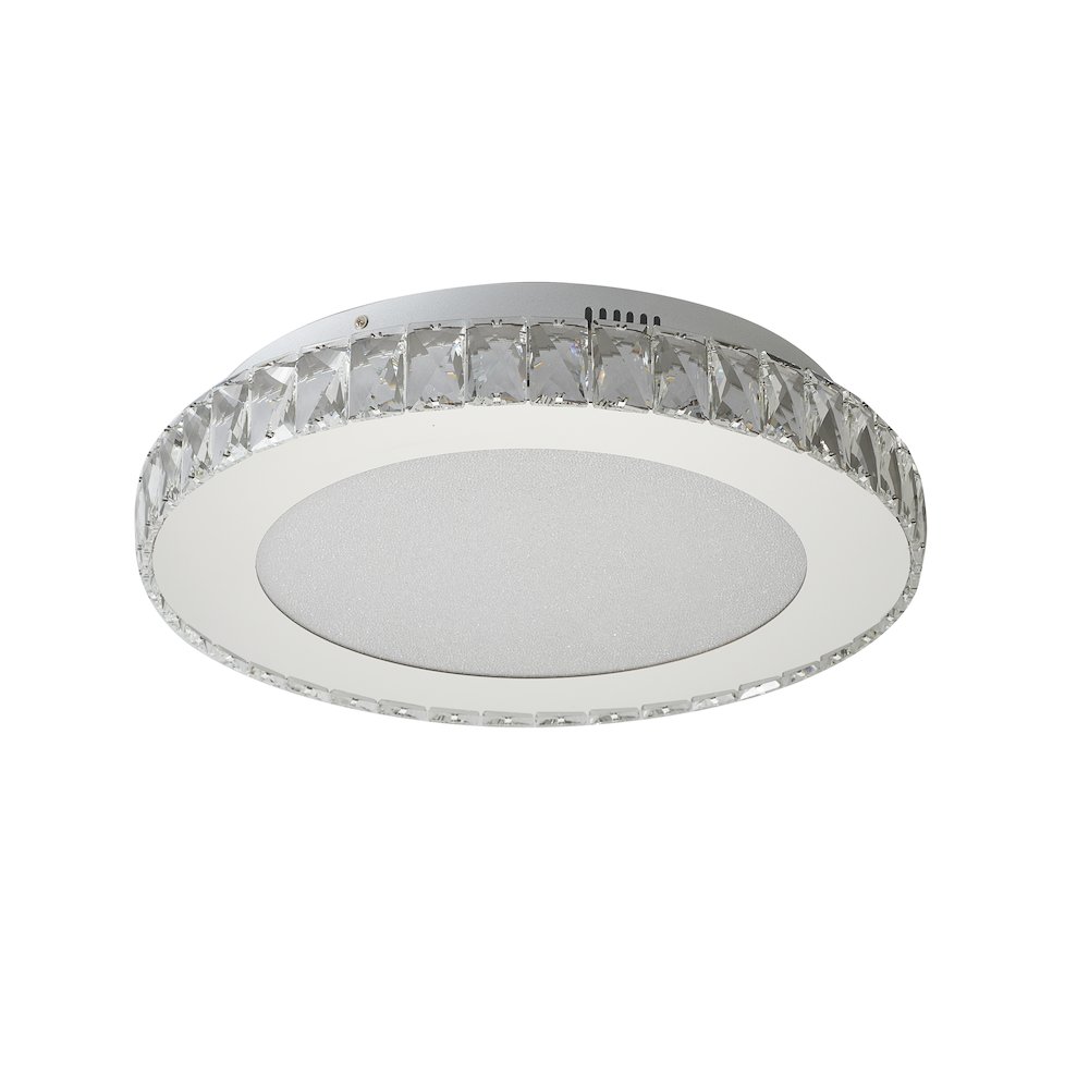 1-Light Chrome LED Chandelier With Clear Crystals. Picture 5