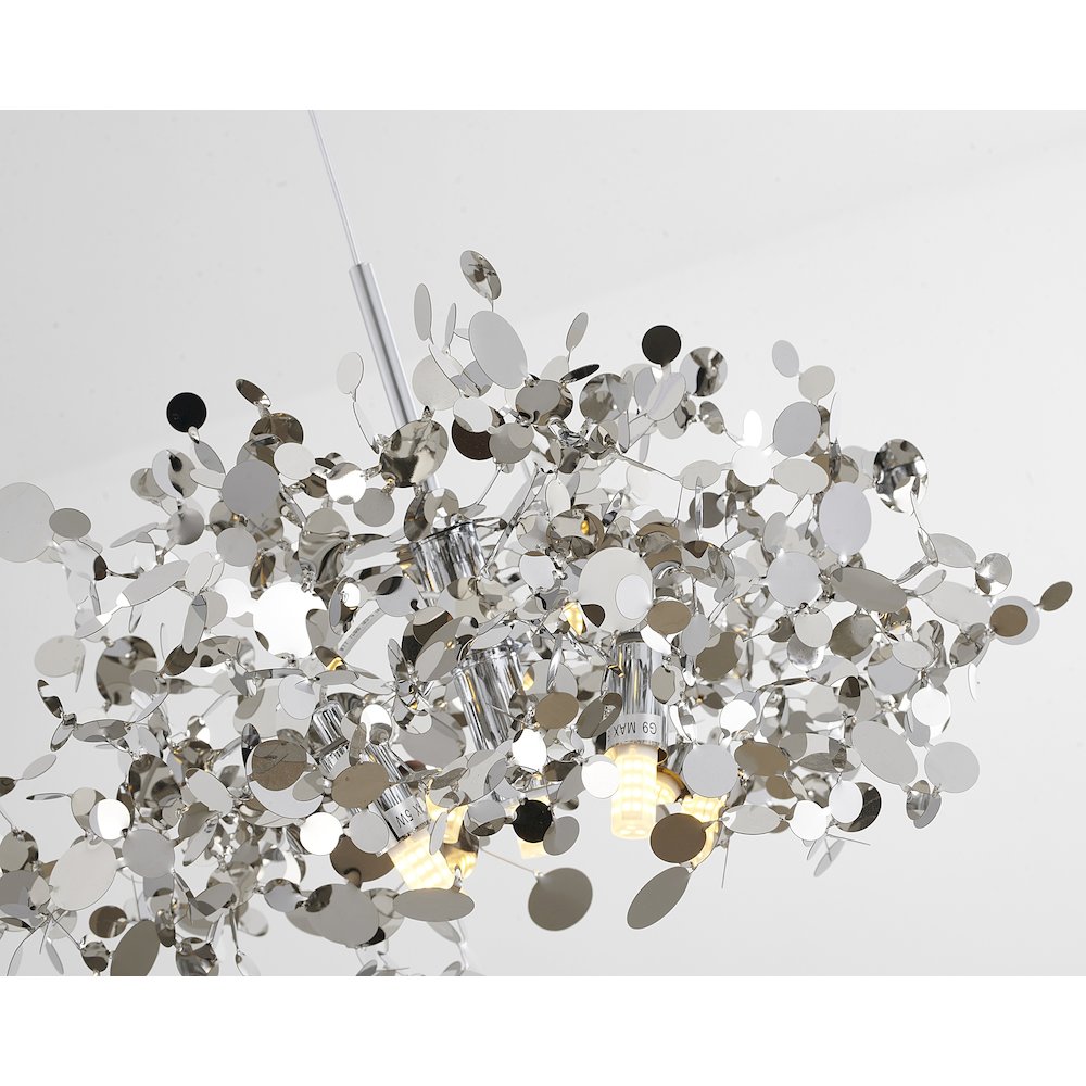 3-Light Chrome Stainless Steel Sparkle Confetti Pendant. Picture 3
