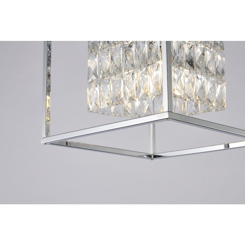 4-Light Chrome Cage Chandelier With Clear Crystals. Picture 4
