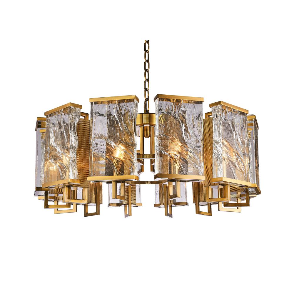 Chandelier Brass Metal & Crystal. Picture 1