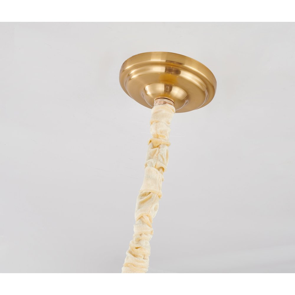 6-Light Gold Metal Chandelier With Clear Crystal. Picture 5