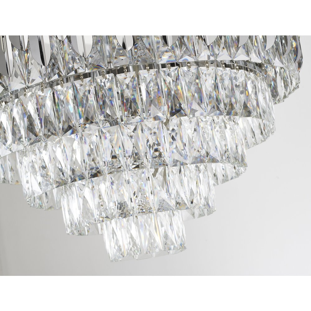 11-Light Chrome Stainless Steel Chandelier With Clear Crystals. Picture 6