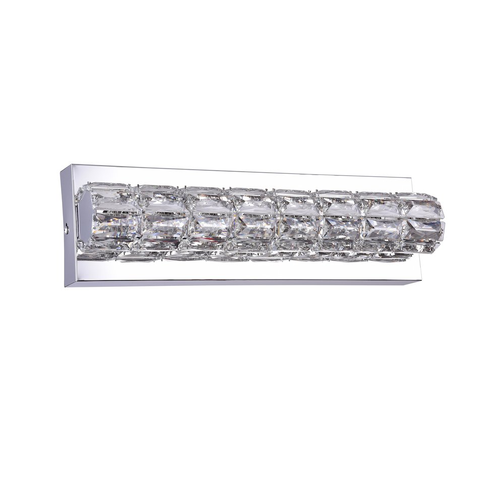1-Light Chrome Wall Sconce With Clear Crystal Accents. Picture 2
