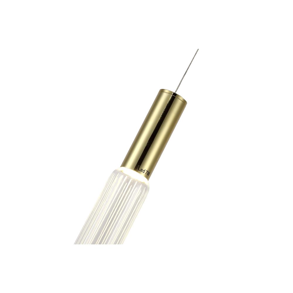 LED Pendant Gold Metal & Glass. Picture 3