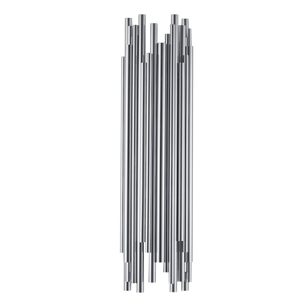 2-Light Shiny Nickel Rod Stainless Steel Wall Sconce. Picture 3